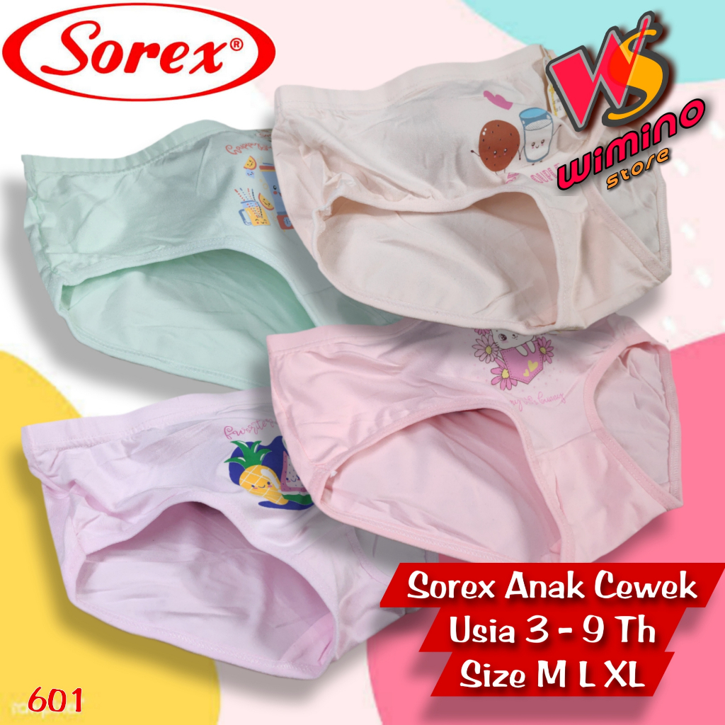 W601 (1 - 3 ชิ้น) ชุดชั้นในสตรี Sorex Kids ชุดชั้นใน Sorex Cute Size ML Xl