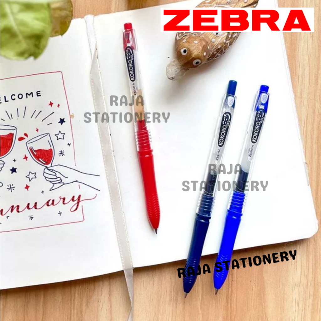ปากกาเจล Zebra Kokoro 0.5 Black Blue / Kokoro Black Blue Gel Pen คล้ายกับ Sarasa Zebra