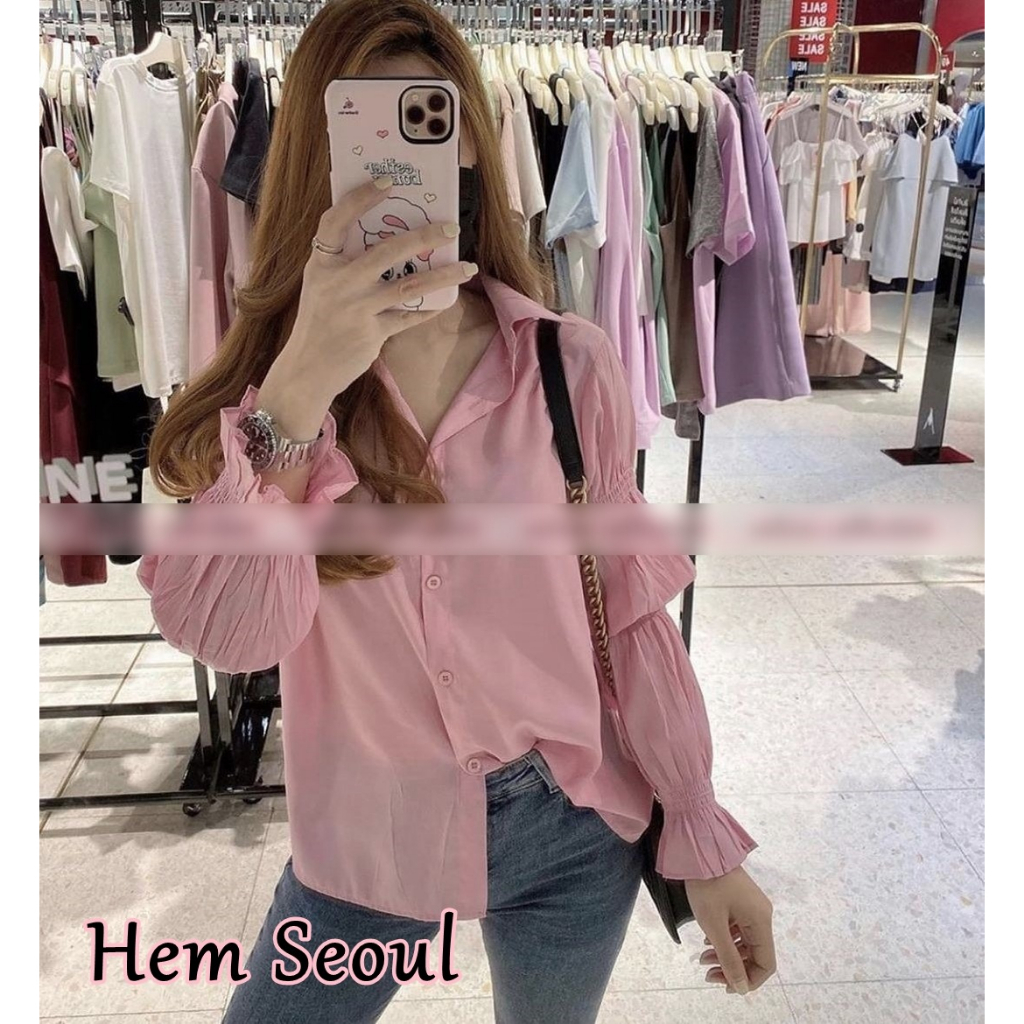 KEMEJA YONKA FASHION - เสื้อเชิ้ตแฟชั่นสตรี Zura Hem 3 แขน Smock สไตล์เกาหลี ล่าสุด