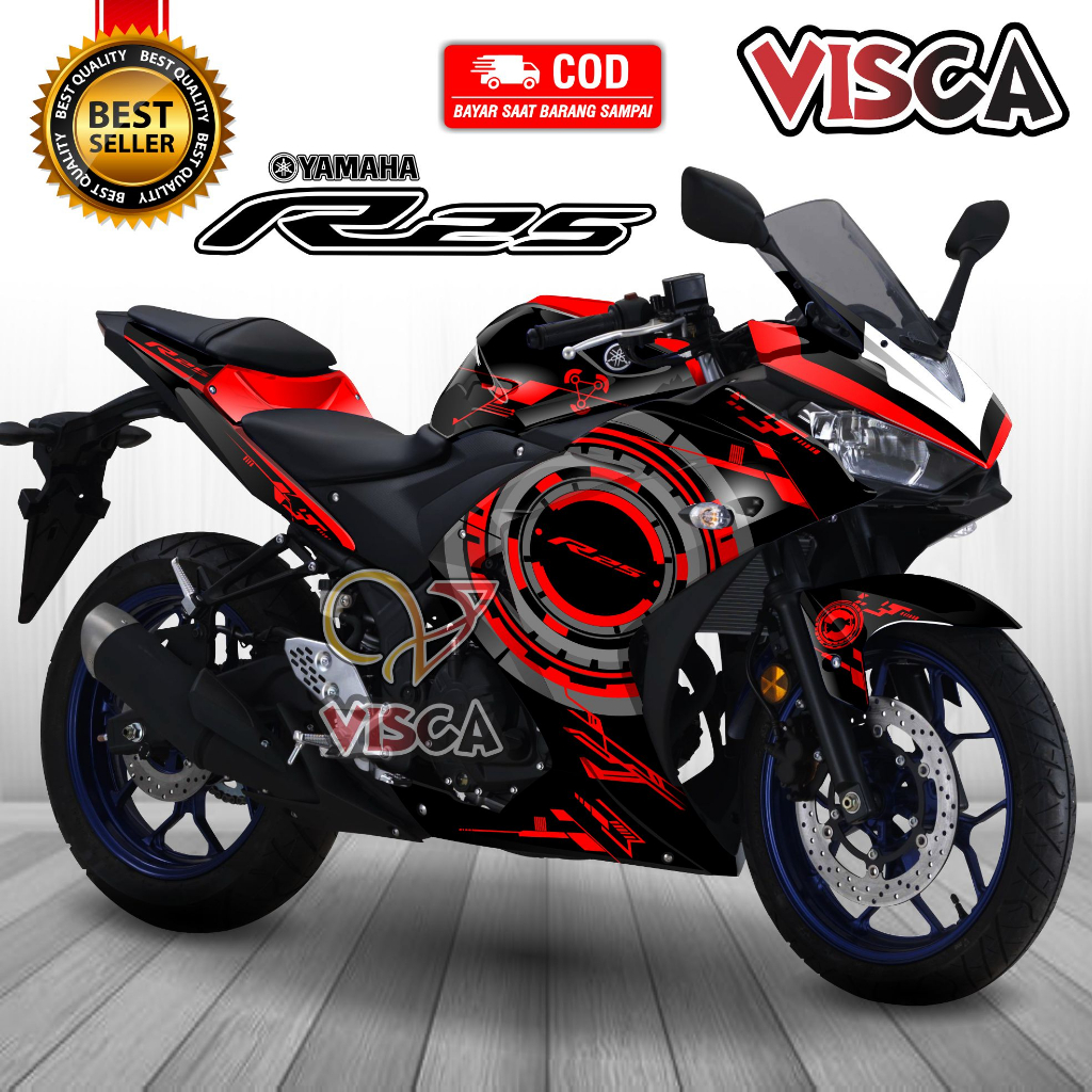 Decal R25 Full Body Decal Yamaha R25 สติกเกอร์เก่า R25 สติกเกอร์เต็มรูปแบบ Yamaha R25 Striping R25 V