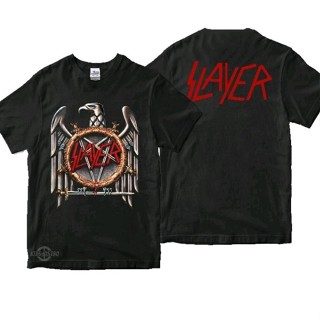 เสื้อยืด slayer ถังขยะโลหะ พรีเมี่ยม เสื้อยืดวงร็อค slayer