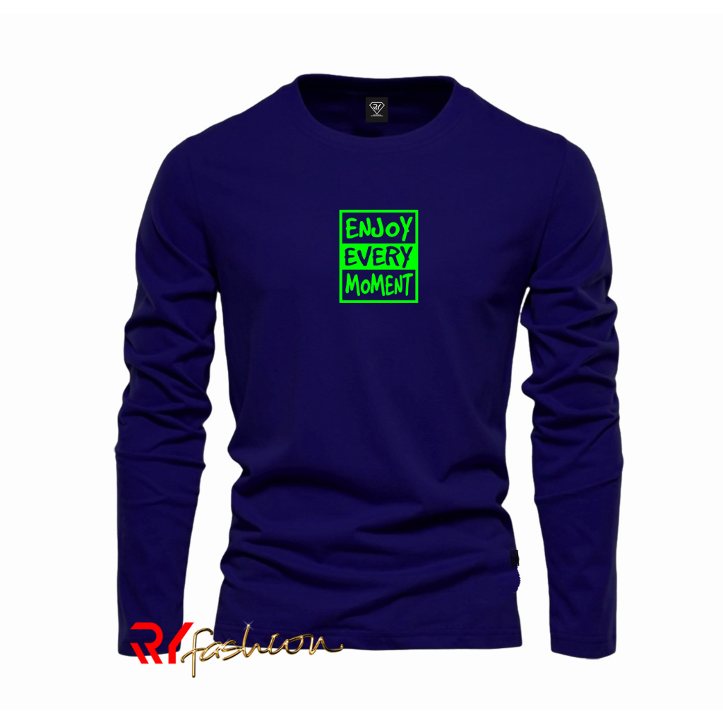 Ry Fashion - เสื้อยืดแขนยาว Enjoy Every Moment พร้อม Stabilo Motif เสื้อยืด Premium Distro สําหรับผู