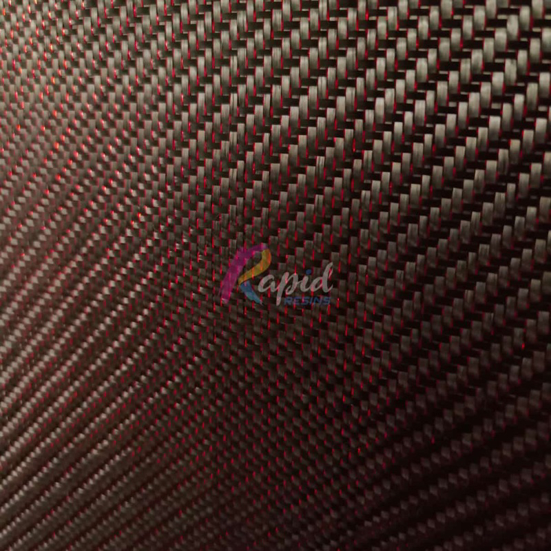 MERAH Carbon Fiber Carbon Twill ผ้าไฟเบอร์กลิตเตอร์เมทัลลิกสีแดง