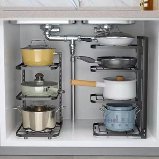 Rak Panci Wastafel Dapur Rak Pot Kabinet Atas Multi Fungsi Stainless Steel