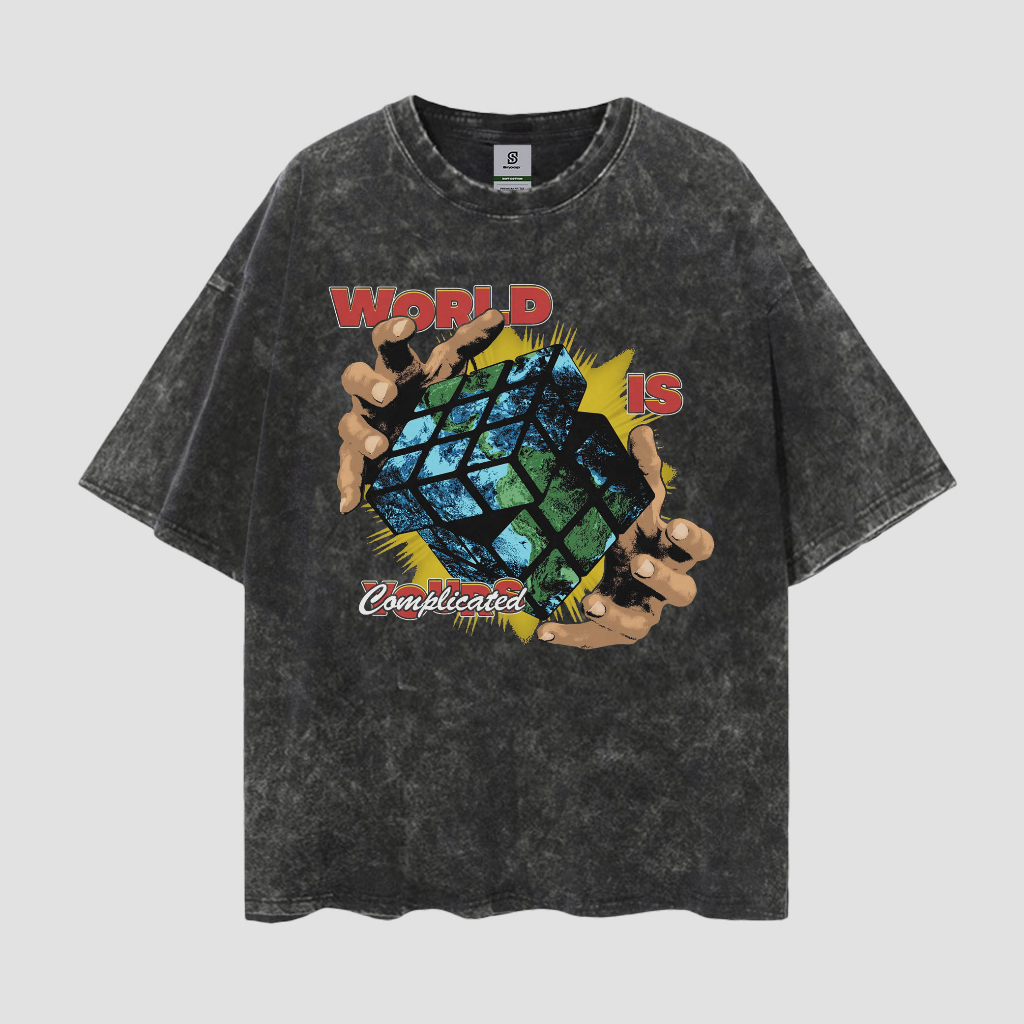 World Is Yours Complicated Vintage Style Oversize Washed