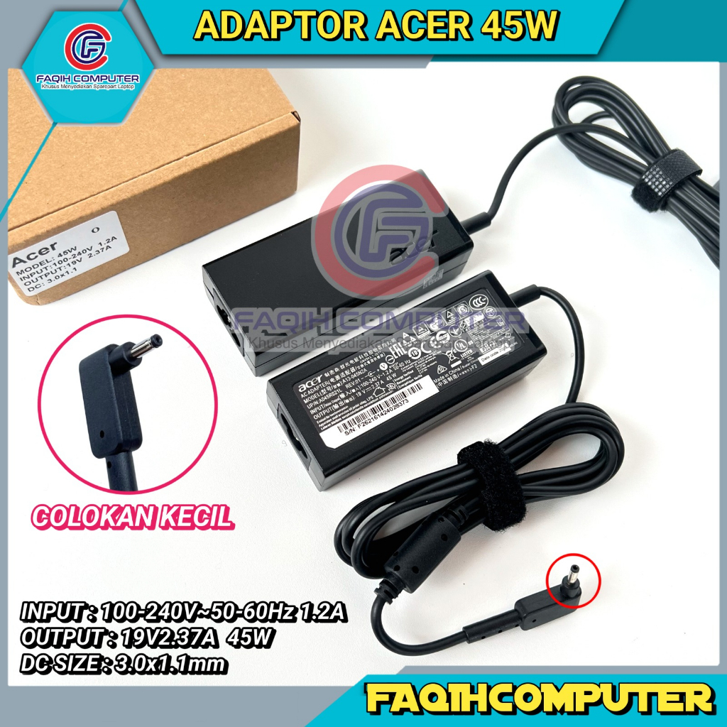 Acer Aspire 5 A514-53 A514-53G A514-52KG A115-31 19V-2.37A 45W DC Charger Adapter (3.0x1.1 มม.)