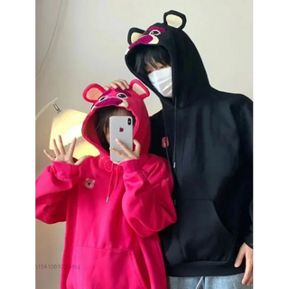 เสื้อกันหนาว มีฮู้ด ลายการ์ตูนดิสนีย์ Lotso น่ารัก คุณภาพสูง พรีเมี่ยม นําเข้าจากเกาหลี สําหรับผู้หญิง และผู้ชาย 2023
