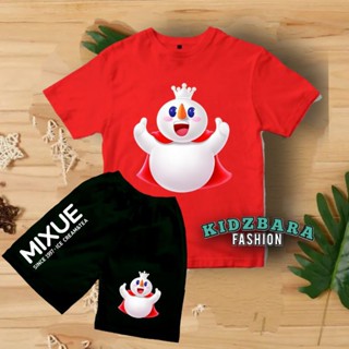 เสื้อยืด และกางเกงขาสั้น พิมพ์ลาย MIXUE ICE CREAM TEA สําหรับเด็ก