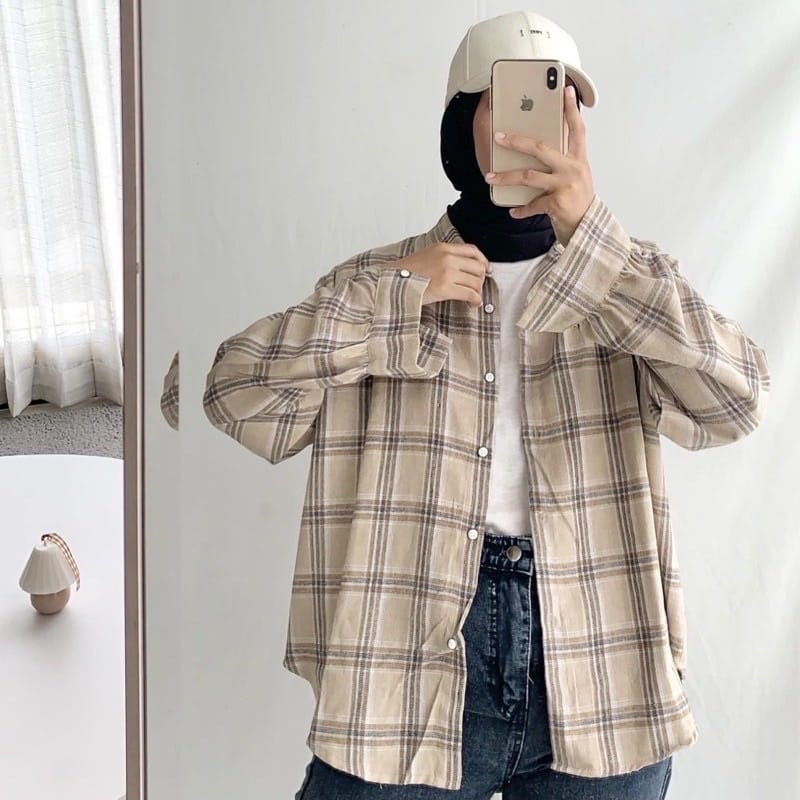 Kemeja Kimberly OVERSIZE เสื้อ FLANEL