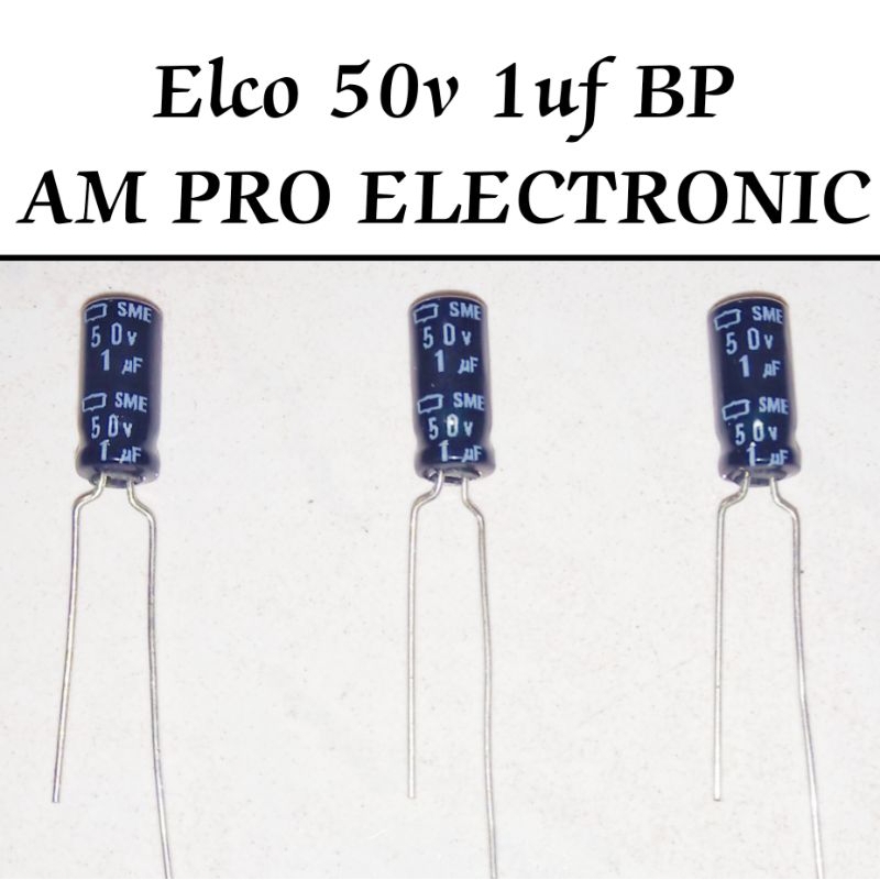 Elco 50v 1uf Black Elko BP Nippon Chemicon Original