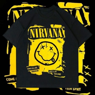 Nirvana เสื้อยืดลําลอง สําหรับผู้ชาย ผู้หญิง แขนสั้น คอกลม พิมพ์ลาย METAL BAND