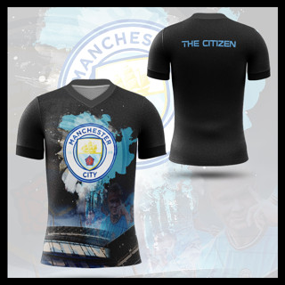 เสื้อยืดลําลอง คอกลม แขนสั้น พิมพ์ลาย Manchester City Football Club สําหรับผู้ชาย