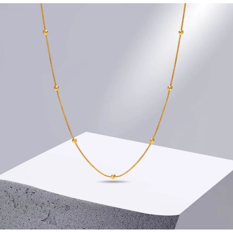 สร้อยคอ EEL TITANIUM ทรงกลมพร้อมลูกบอลสแตนเลส MOTIF สําหรับผู้ชายและผู้หญิง