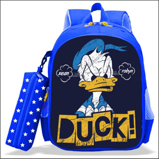 กระเป๋าเป้นักเรียนประถม และกล่องดินสอ ลายตัวละคร DONALD DUCK คุณภาพพรีเมี่ยม