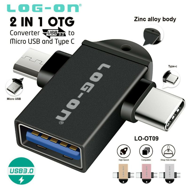 OTG LOG บน MICRO USB และ TYPE C 2 IN 1 OTG LOG - ON LO - OT09 CONVERTE