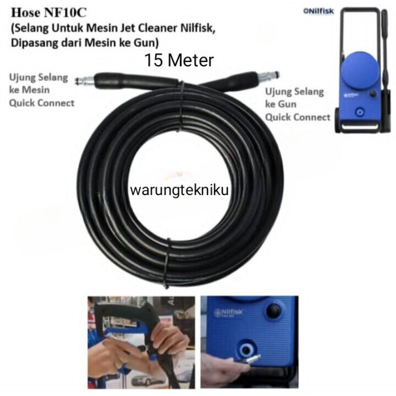 สายทําความสะอาดเจ็ท NF10C สําหรับ Nilfisk Core 125 15 เมตร