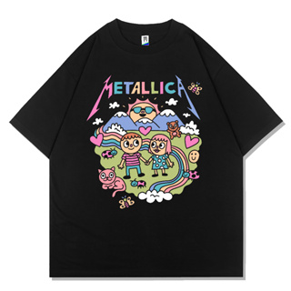 เสื้อยืด ลายการ์ตูน Metallica CARTOON | เสื้อยืด พิมพ์ลายวงดนตรี | เสื้อยืด แขนสั้น โลหะ | เสื้อยืด ขนาดใหญ่ | ป้ายแท็ก Merchcons