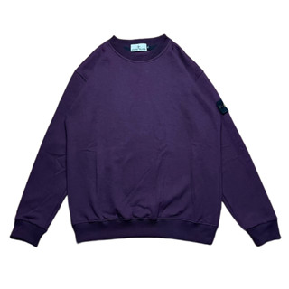 เสื้อแจ็กเก็ตกันหนาว คอกลม พิมพ์ลายโลโก้ STONE ISLAND PATCH BURGUNDY