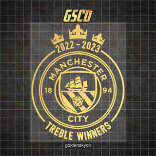 สติกเกอร์ตัดลูกบอล MANCHESTER CITY TREBLE WINNERS 2022-2023