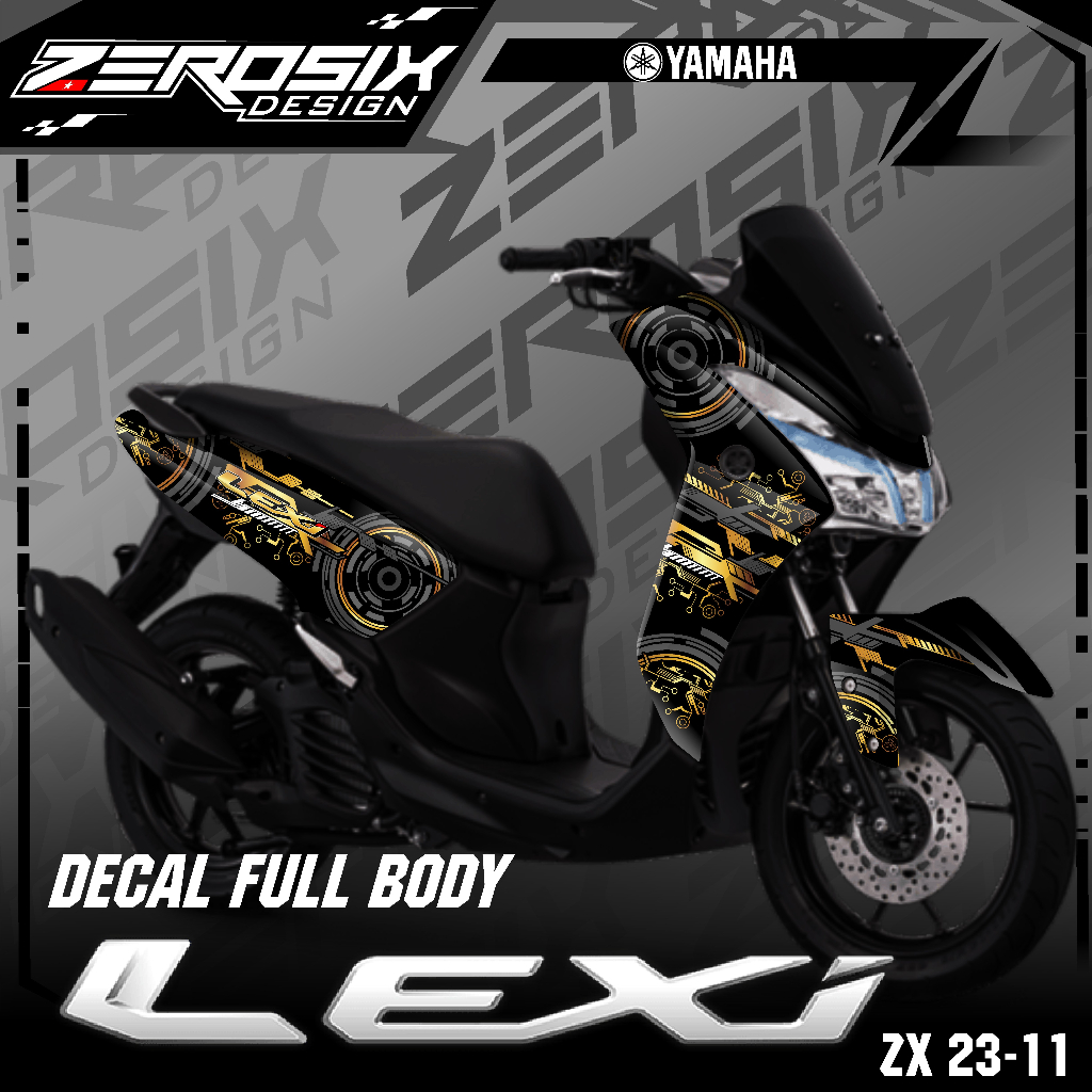 Lexi Fullbody สติกเกอร์รูปลอก - Yamaha Lexi 125 สติกเกอร์รถจักรยานยนต์ รูปแบบต่างๆ TECHNO การออกแบบ