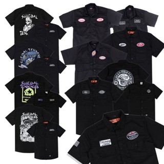 เสื้อเชิ้ตทํางาน คุณภาพสูง สไตล์วินเทจ ลาย Dickies Lucky Thirteen Streetwear