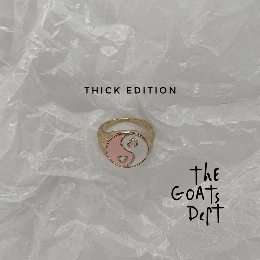 MERAH HIJAU The Goats Dept - Pink Yin Yang Ring Original / tgd750 yinyang รุ่นแหวนผู้ชายและผู้หญิง u