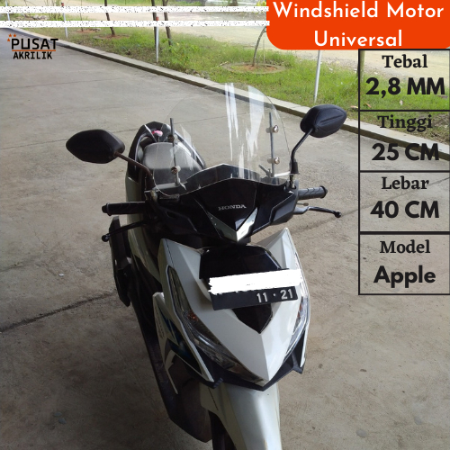 Universal กระจก Appel อัตโนมัติรถจักรยานยนต์กระจก Visor กระจก Scoopy รถจักรยานยนต์ Wind Shield Beat 