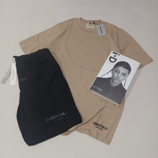 เสื้อยืด กางเกงขาสั้น พิมพ์ลาย Fear Of God Mocca สีดํา สําหรับผู้ชาย