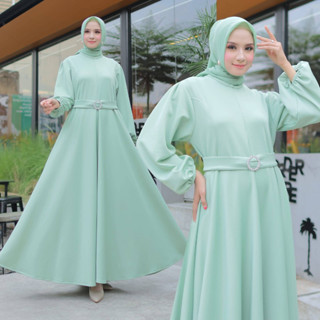 Almirah 9- Maxy Jasmin (L - XL) Maxi กระโปรงร่ม แบบหนา มีซิป และเข็มขัด