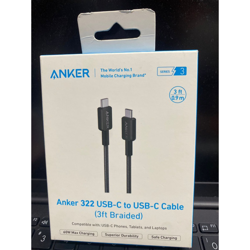 Anker C To C A81F5 สายสีดํา 60 วัตต์ Fast Charging รองรับ 60W ของแท้