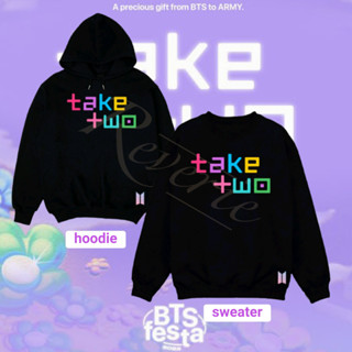 เสื้อกันหนาว มีฮู้ด ลายศิลปินเกาหลี BTS TAKE TWO SABLON BT21