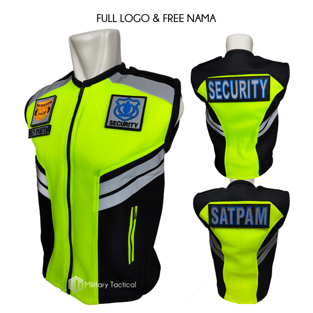 เสื้อกั๊กรักษาความปลอดภัย | ความปลอดภัย VEST วัสดุตาข่ายคู่หนา | โลโก้เต็ม / ชื่อฟรีครบ