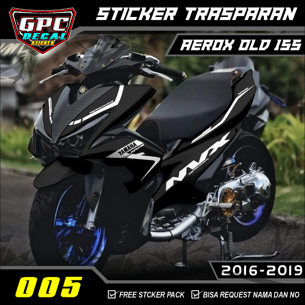 แถบลู่วิ่ง YAMAHA AEROX 155 OLD MOTORCYCLE LIST VARIATION COOL MINIMALIST DESIGN GPC DECAL 005