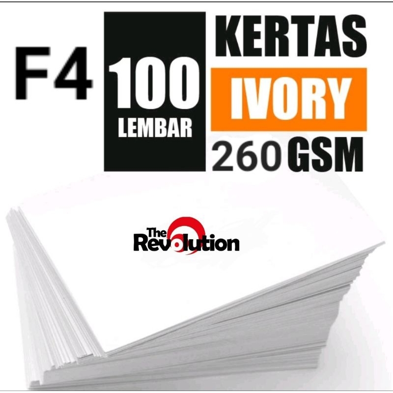 กระดาษอาร์ต 260 แกรม ขนาด F4 100 แผ่น Ivory 260g F4 /A3 50lbr