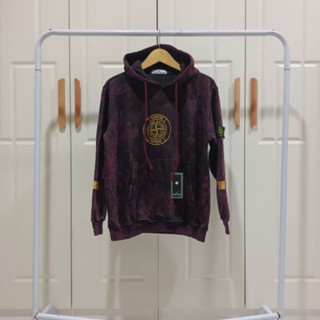 STONE ISLAND เสื้อแจ็กเก็ตกันหนาว มีฮู้ด ปักลายโลโก้หิน สําหรับผู้ชาย