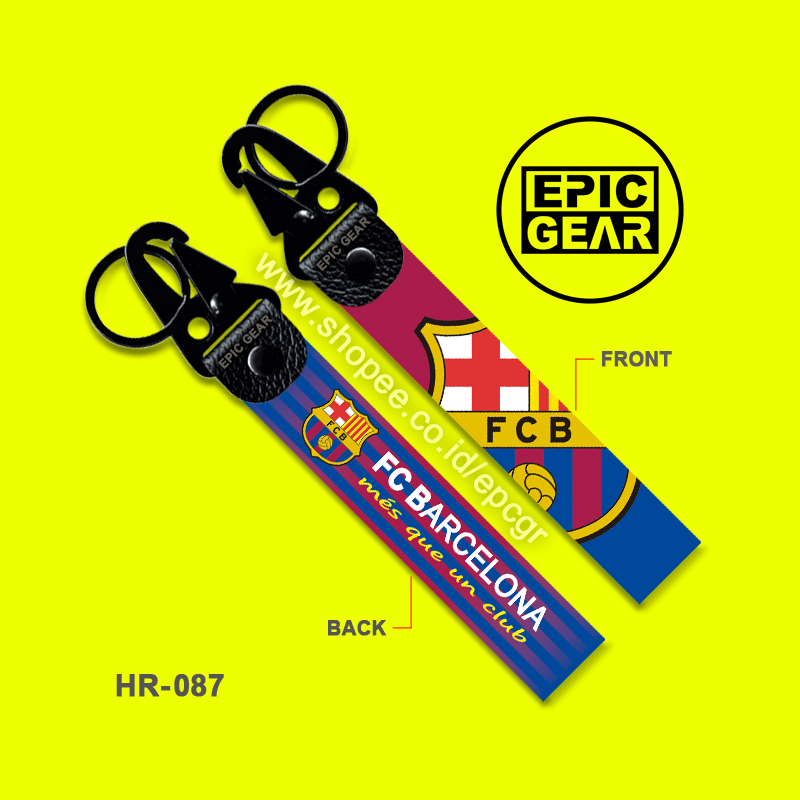 GENTUNGAN คุณภาพสูงพวงกุญแจ FC BARCELONA รถจักรยานยนต์รถพวงกุญแจ PREMIUM KEY CHAIN STRAP BAG JET TAG LOGO FCB FOOTBALL CLUB SLOGA MES QUE UN CLUB BARCA PENDANT BACKPACK SPANISH ฟุตบอล LAN EURARDY
