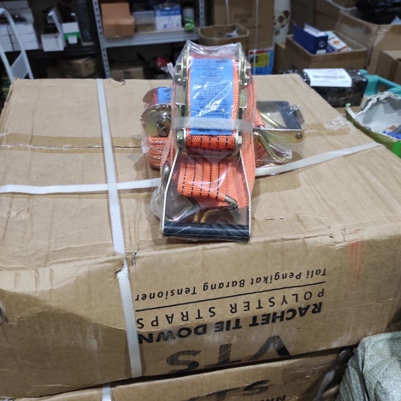 Webbing Cargo Lashing 2" X 10 เมตร Ratchet Tie Down 2 ตัน X 10m Recet Tie Down 2x10 Strong