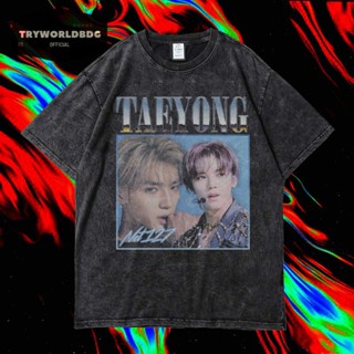 เสื้อยืด พิมพ์ลาย Tryworldbdg OFFICIAL "TAEYONG" | เสื้อเชิ้ต ซักได้ | หินล้าง | เสื้อยืด ขนาดใหญ่ | Taeyong NCT127 เสื้อยืด ซักได้