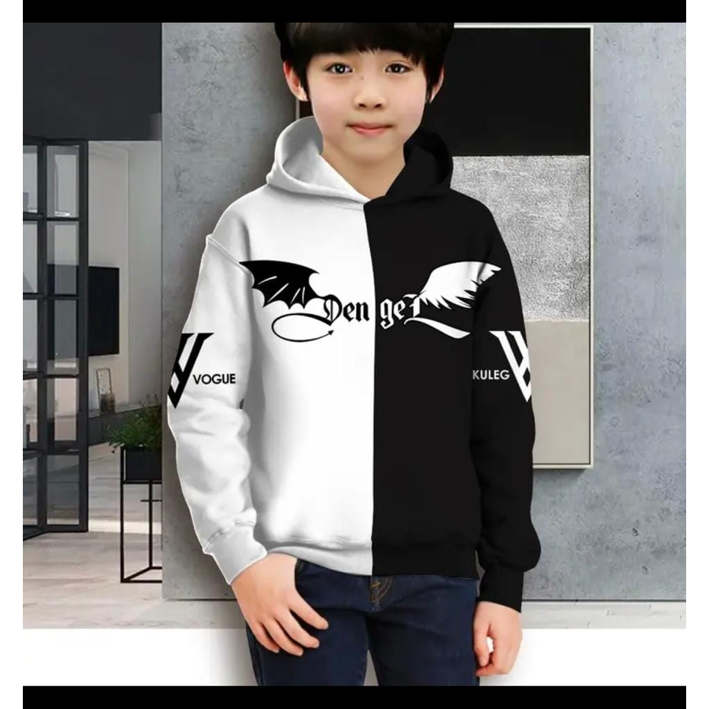 Asgard777 เสื้อฮู้ดเด็ก Voque เสื้อฮู้ดเด็ก สกรีนลาย Motif เสื้อฮู้ดผู้ชาย