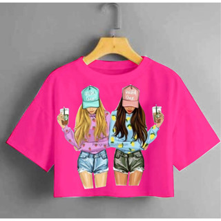 เสื้อครอป BESTIE DTF หมวก