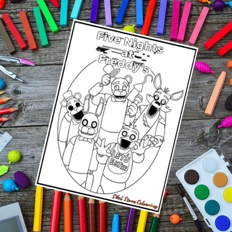 Five Nights at Freddys V1 Theme กระดาษระบายสีเด็ก / กระดาษวาดรูป (10 แผ่น)