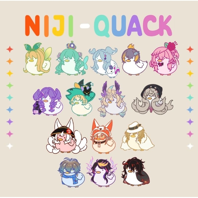 [อ่านคําอธิบาย!!] Niji-quack Nijisanji EN ( Lazulight / Obsydia / Ethyria / Luxiem) สติ๊กเกอร์