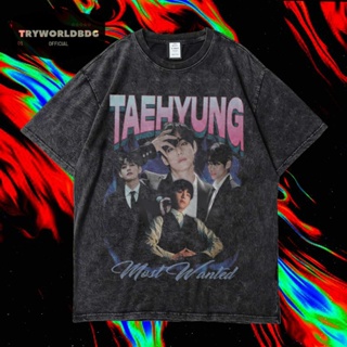 เสื้อยืด พิมพ์ลาย Tryworldbdg OFFICIAL "TAEHYUNG" | เสื้อเชิ้ต ซักได้ | หินล้าง | เสื้อยืด ขนาดใหญ่ | เสื้อยืด พิมพ์ลาย Taehyung VINTAGE TEE สําหรับผู้ชาย