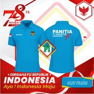 เสื้อยืดโปโล คอปก ลายครบรอบ 78 ปี INDONESIA 17 สิงหาคม TYPE 11 ปี