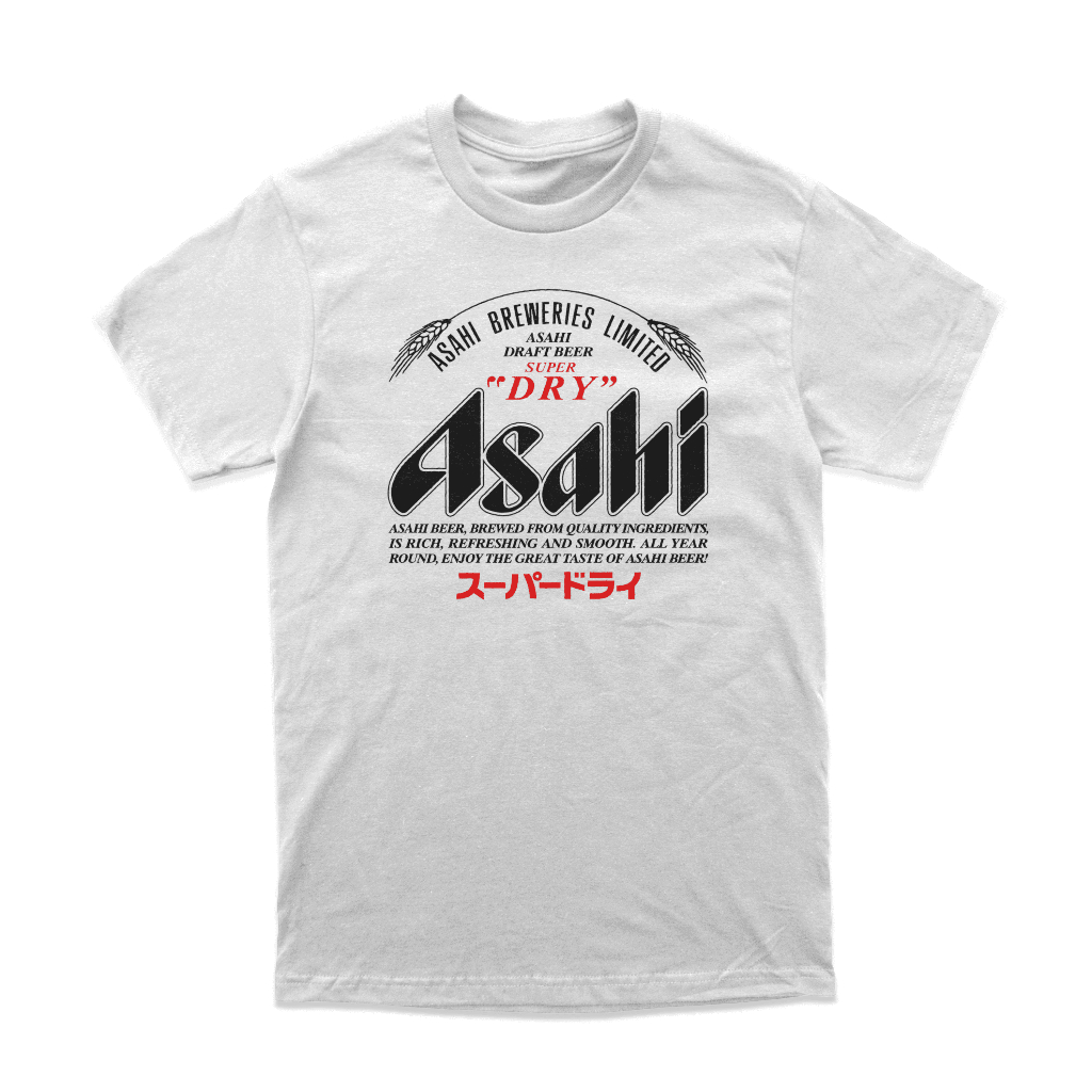 เสื้อยืดวินเทจ Asahi Beer "Super Dry" สินค้าสีขาว