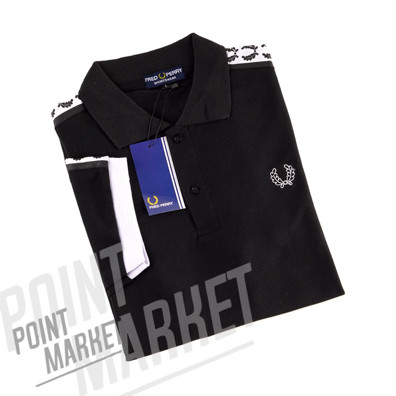 Fred Perry Taped Casual Hype Point Market เสื้อโปโลผู้ชายปกธรรมดาแขนสั้น Top วัสดุพรีเมี่ยม