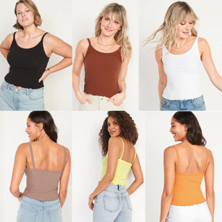[ไซซ์ Xs-xl] (ซื้อ 3.99k) ON Slimfit Ribbed Tanktop - เสื้อกล้ามผู้หญิง ยืดได้ - แบรนด์แท้