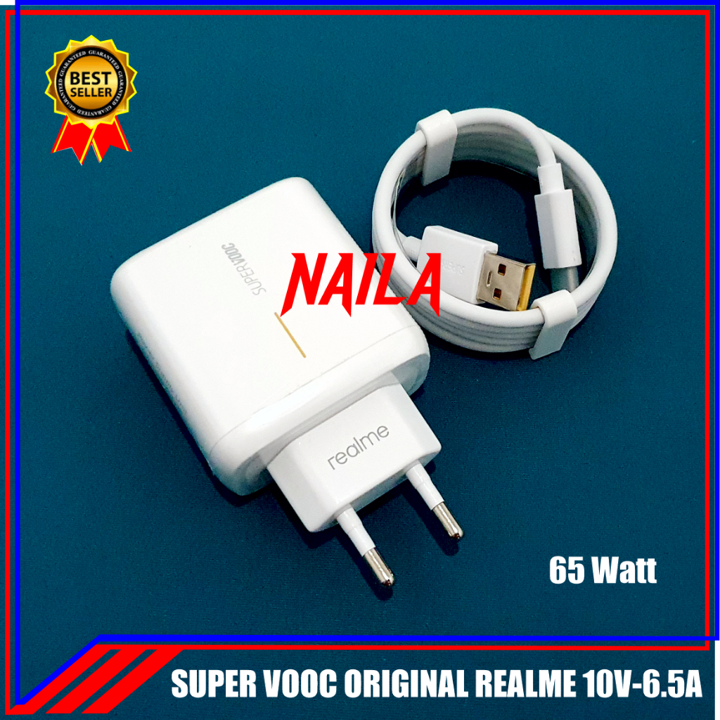 Realme 65Watt Super Vooc USB C เครื่องชาร์จ SuperVooc ดั้งเดิม 65W