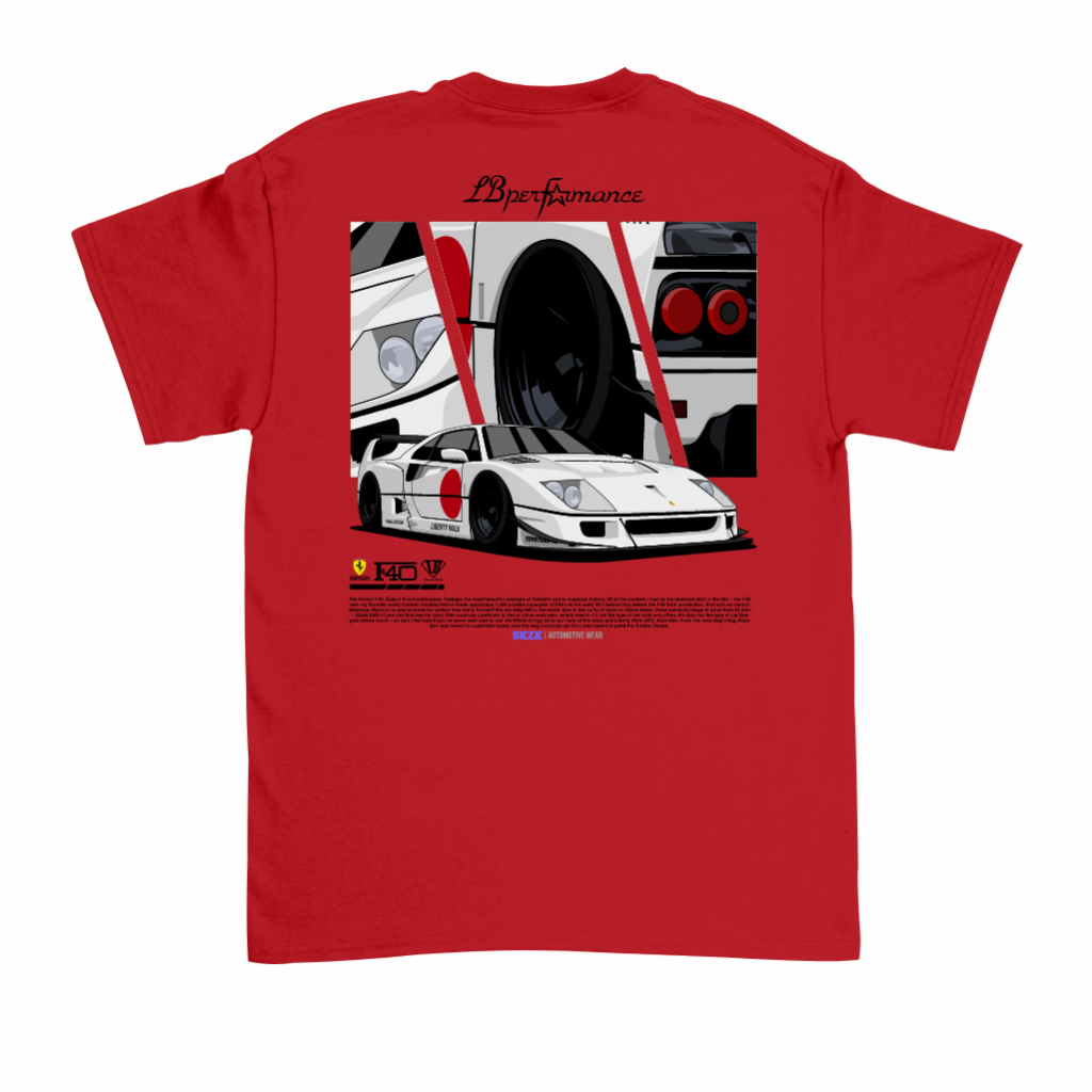Gilan T เสื้อเด็ก Distro เสื้อรถภาพ FERRARI F40 LIBERTY WALK LBWK ยานยนต์ Series