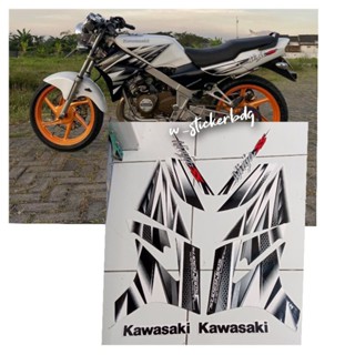 Hitam PUTIH สติกเกอร์ลายทาง Kawasaki Ninja SS 2013 สีขาวลิสดํา